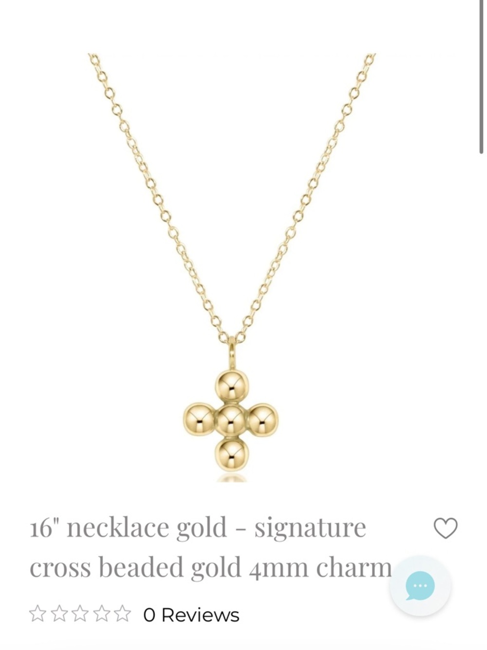 Gold Beaded Cross Pendant Necklace - 16"